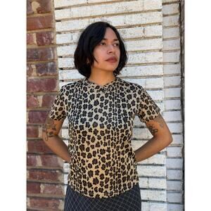 Fendi Cheetah Print Jersey Top Size S
